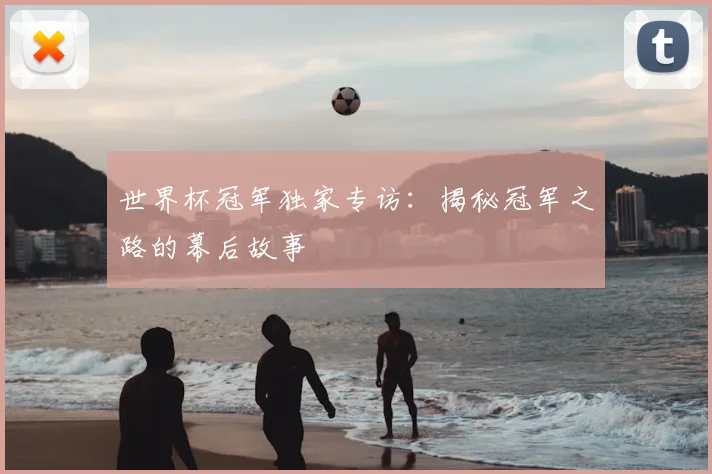 世界杯冠军独家专访：揭秘冠军之路的幕后故事
